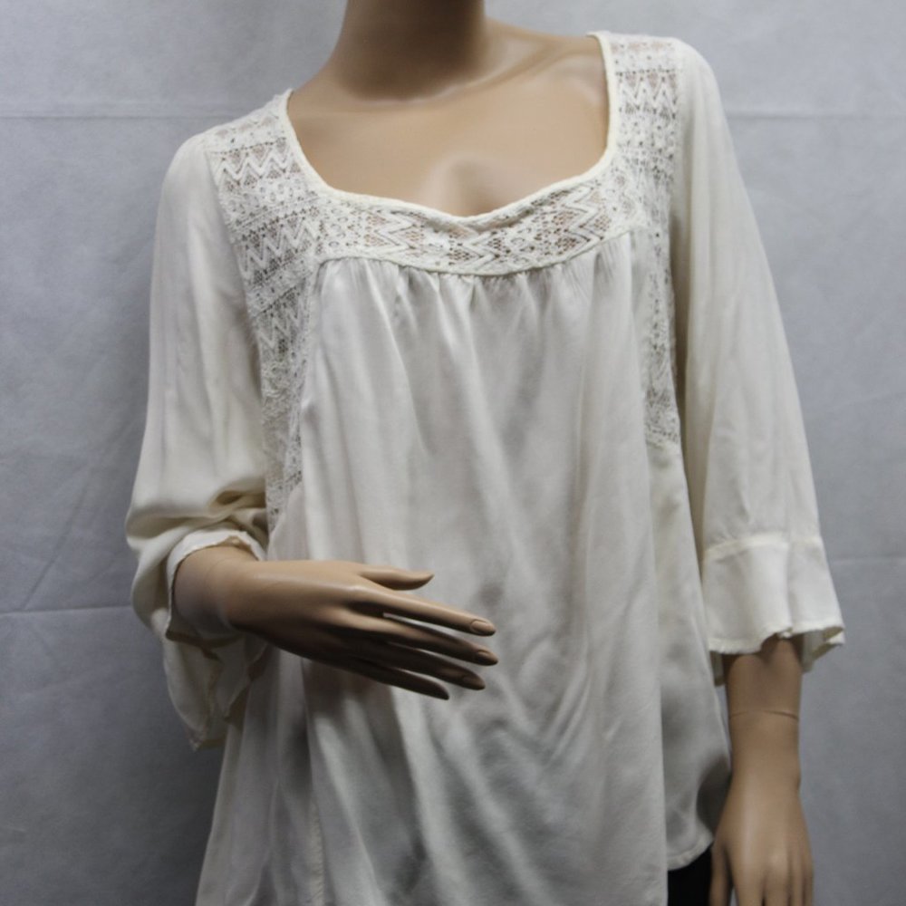 Maurices Bohemian Cream Bell Sleeve Top